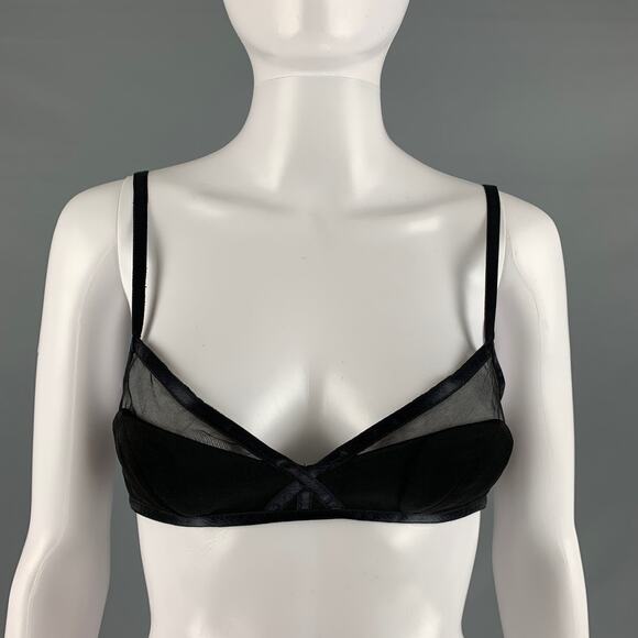 ZIMMERMANN Size 4 Black Viscose Blend Mixed Fabrics Bralette Dress Top - Picture 1 of 6